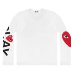 CDG Play Big Heart Manches Longues (Blanc)