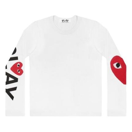 CDG Play Big Heart Manches Longues (Blanc)