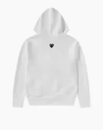 CDG Play Sweat à capuche unisexe noir à fermeture éclair avec cœur inversé et blanc