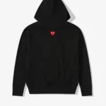 CDG Play Sweat à capuche unisexe noir à fermeture éclair et cœur rouge inversé