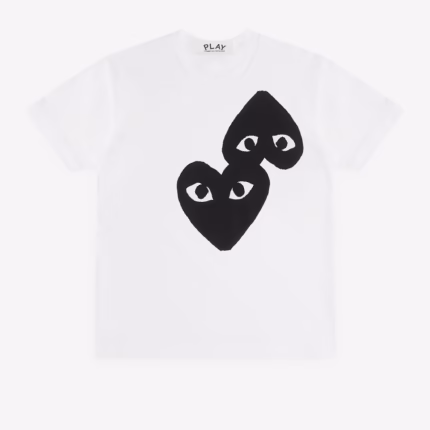 CDG Play – T-shirt Double Cœur – (Blanc)