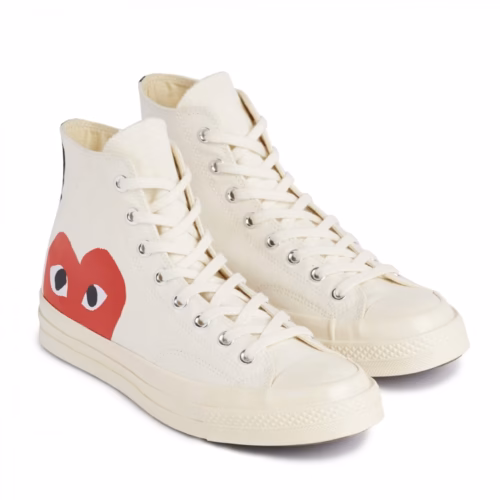CDG joue Converse Big Heart High Top (Blanc)