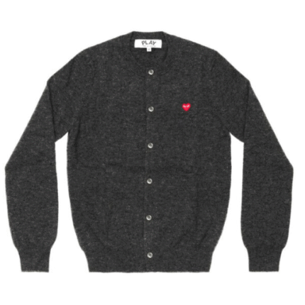 Cardigan Femme Play Avec Petit Cœur Rouge (gris)