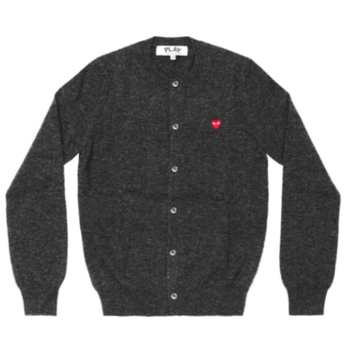 Cardigan Femme Play Avec Petit Cœur Rouge (gris)