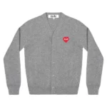 Cardigan Homme Play Invader Emblem Gris