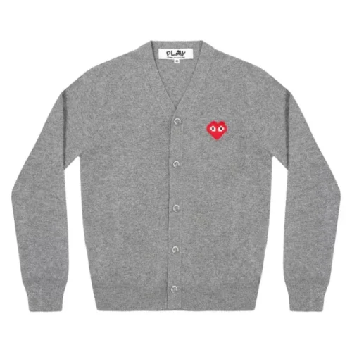 Cardigan Homme Play Invader Emblem Gris