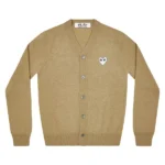 Cardigan homme Play White Heart Natural Series Camel