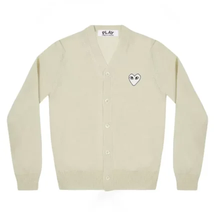 Cardigan pour homme Play, blanc cassé, collection Cœur Naturel