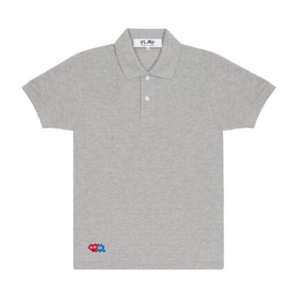 Jouer au Polo Red Invader Heart & Blue Emblem (Gris)