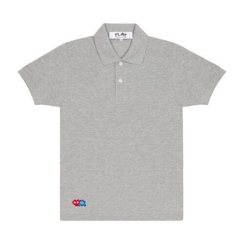 Jouer au Polo Red Invader Heart & Blue Emblem (Gris)