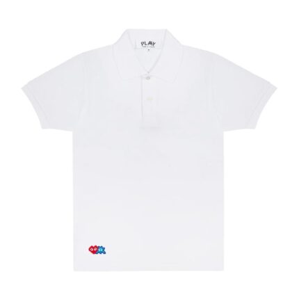 Jouez au Polo Red Invader Heart & Blue Emblem (Blanc)