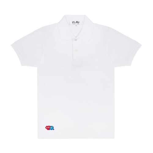 Jouez au Polo Red Invader Heart & Blue Emblem (Blanc)