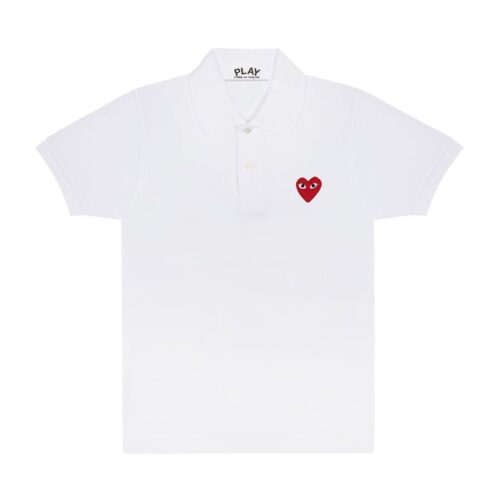 PLAY POLO EMBLÈME ROUGE (BLANC)