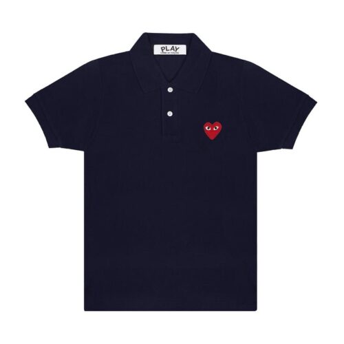 PLAY POLO EMBLÈME ROUGE (MARINE)