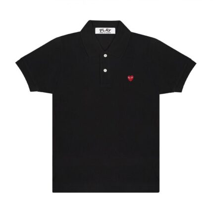 POLO PLAY PETIT EMBLÈME ROUGE (NOIR)