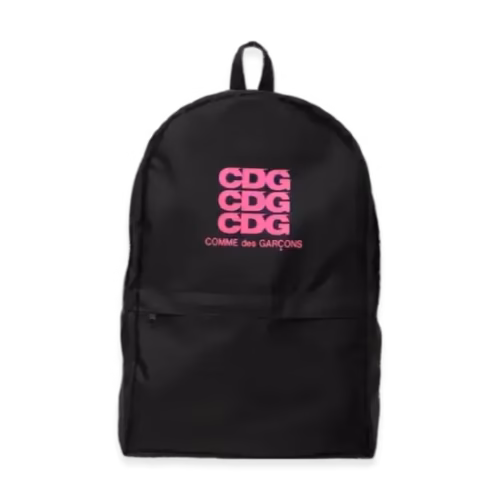 Sac à dos rose fluorescent avec logo CDG