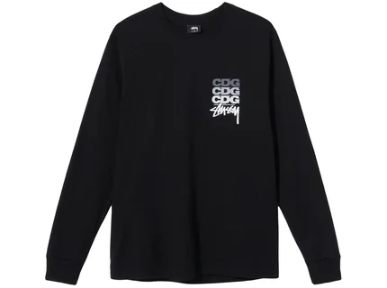 Stussy x CDG Dot LS Manches Longues Noir