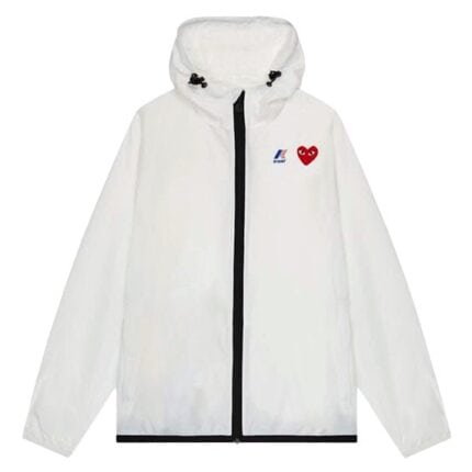 Veste zippée Comme des Garçons Play x K-Way Claude blanche